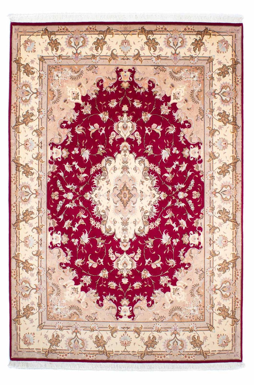 Persisk tæppe - Tabriz - Royal - 243 x 165 cm - mørkerød