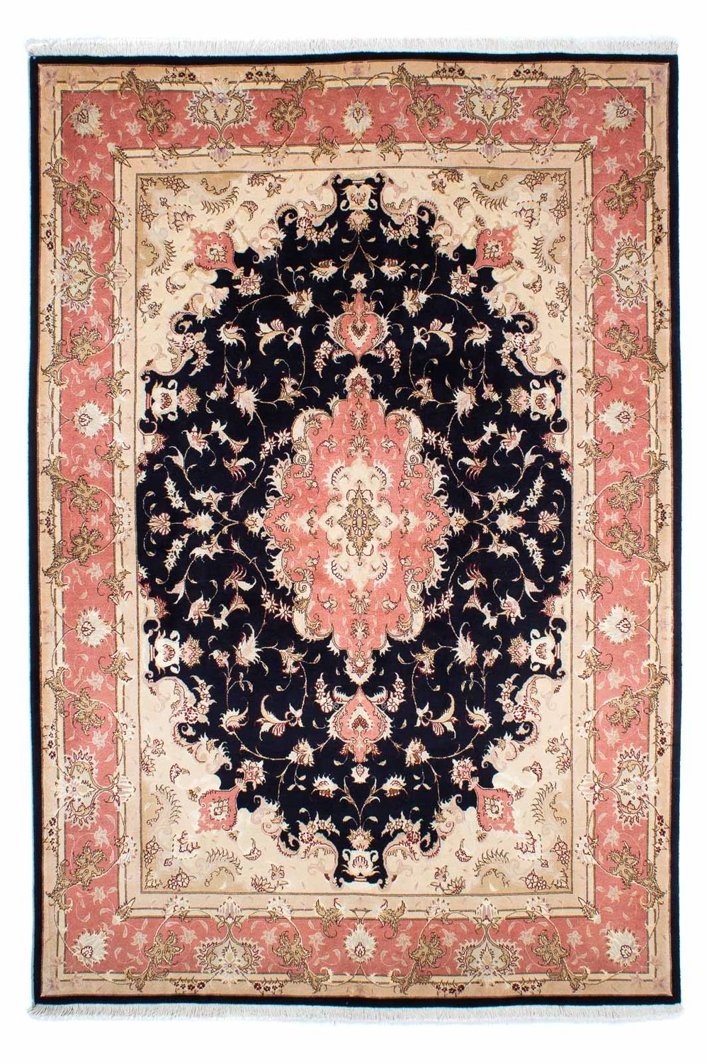 Persisk tæppe - Tabriz - Royal - 245 x 168 cm - mørkeblå