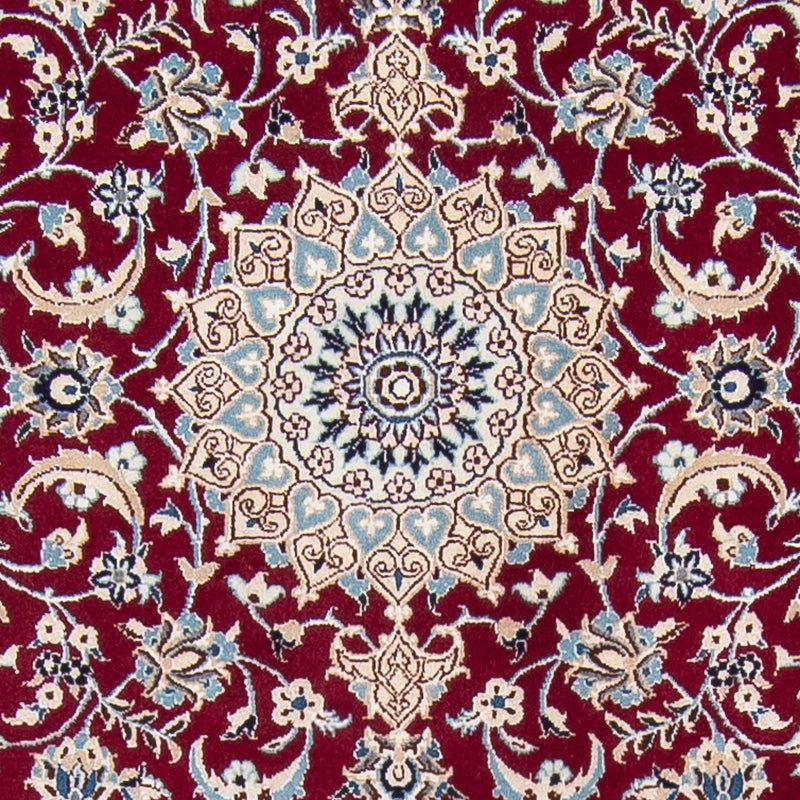 Løber Persisk tæppe - Nain - Royal - 393 x 89 cm - mørkerød