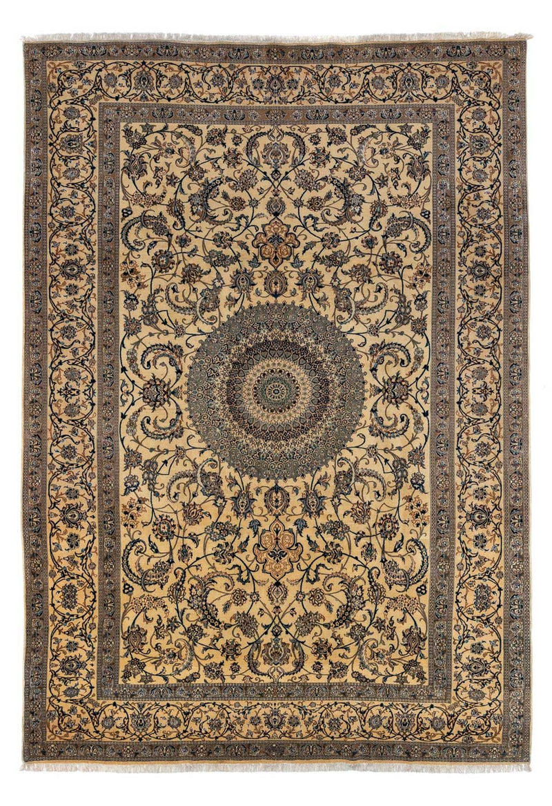Persisk tæppe - Nain - Premium - 362 x 243 cm - mørk beige
