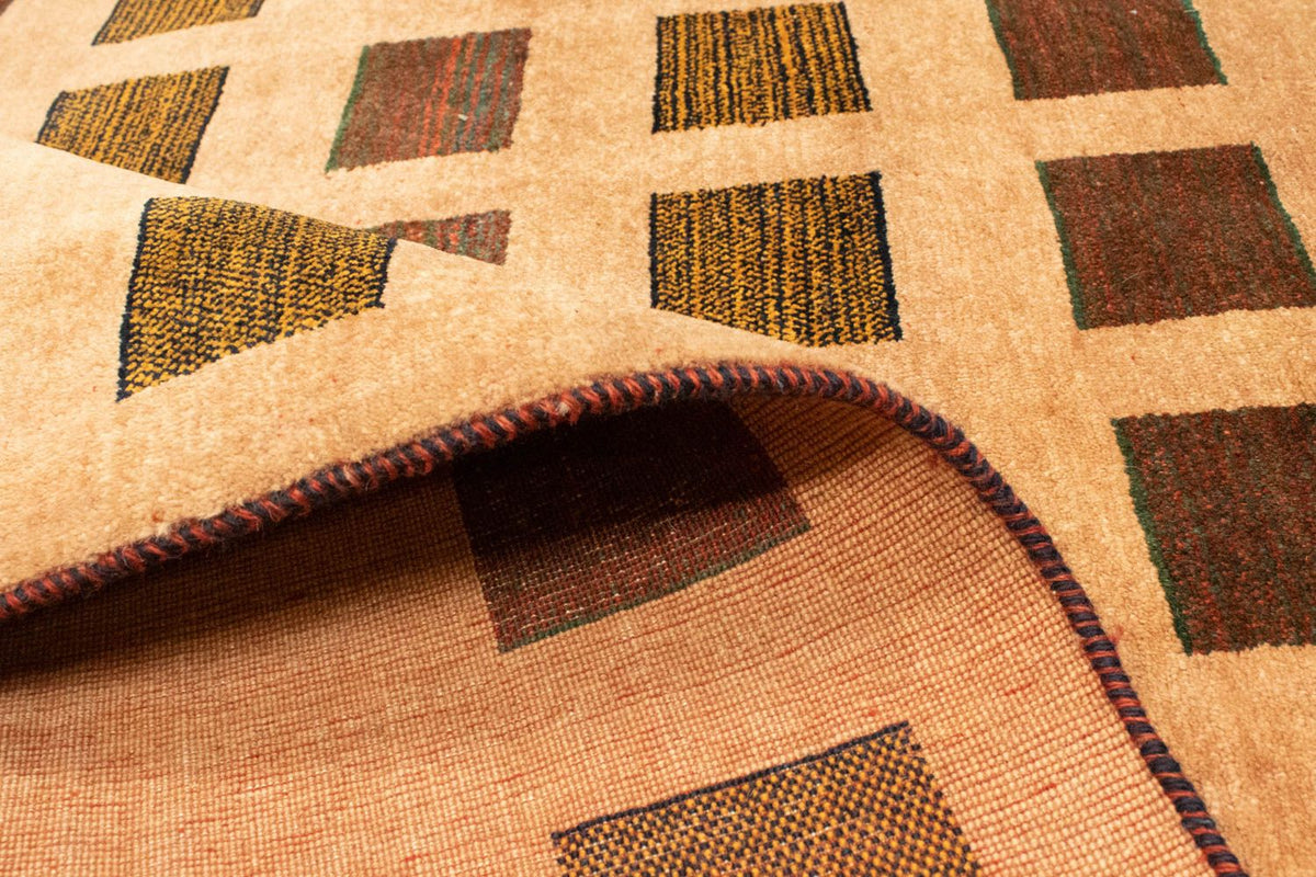 Gabbeh Tæppe - Loribaft Persisk - 231 x 173 cm - guld