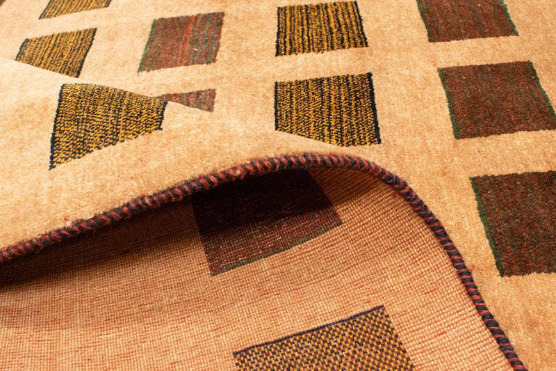 Gabbeh Tæppe - Loribaft Persisk - 231 x 173 cm - guld