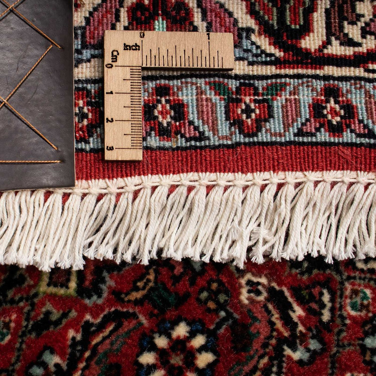 Persisk tæppe - Bijar - 242 x 202 cm - mørkerød