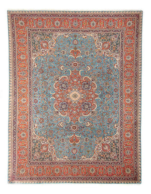 Persisk tæppe - Tabriz - Royal - 395 x 304 cm - lyseblå