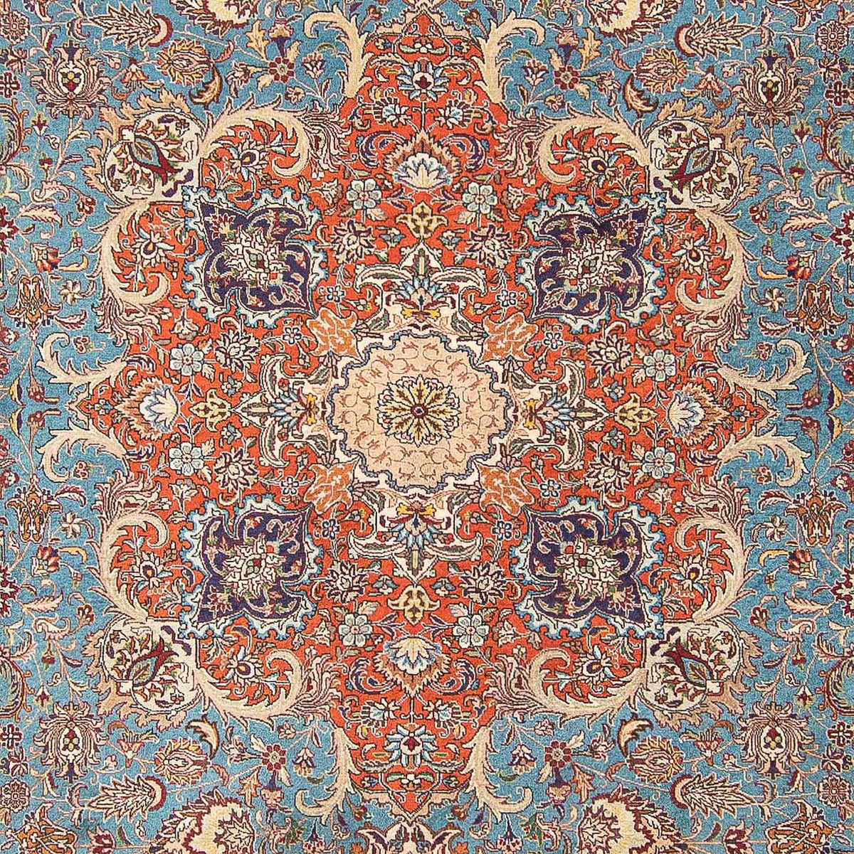Persisk tæppe - Tabriz - Royal - 395 x 304 cm - lyseblå