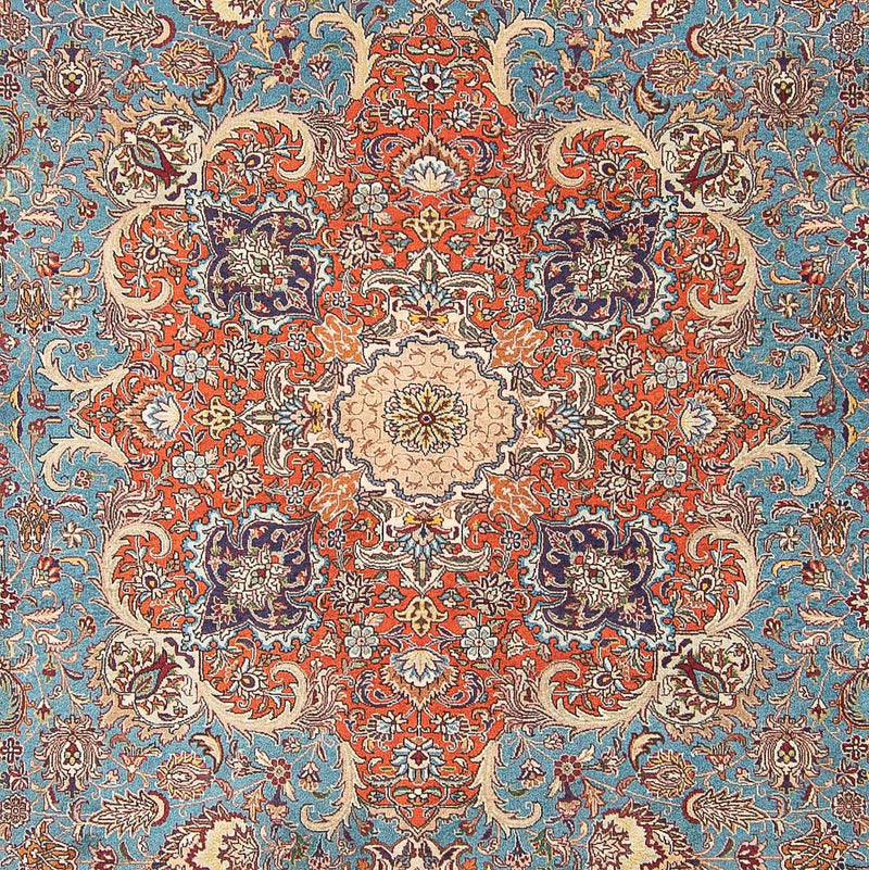 Persisk tæppe - Tabriz - Royal - 395 x 304 cm - lyseblå