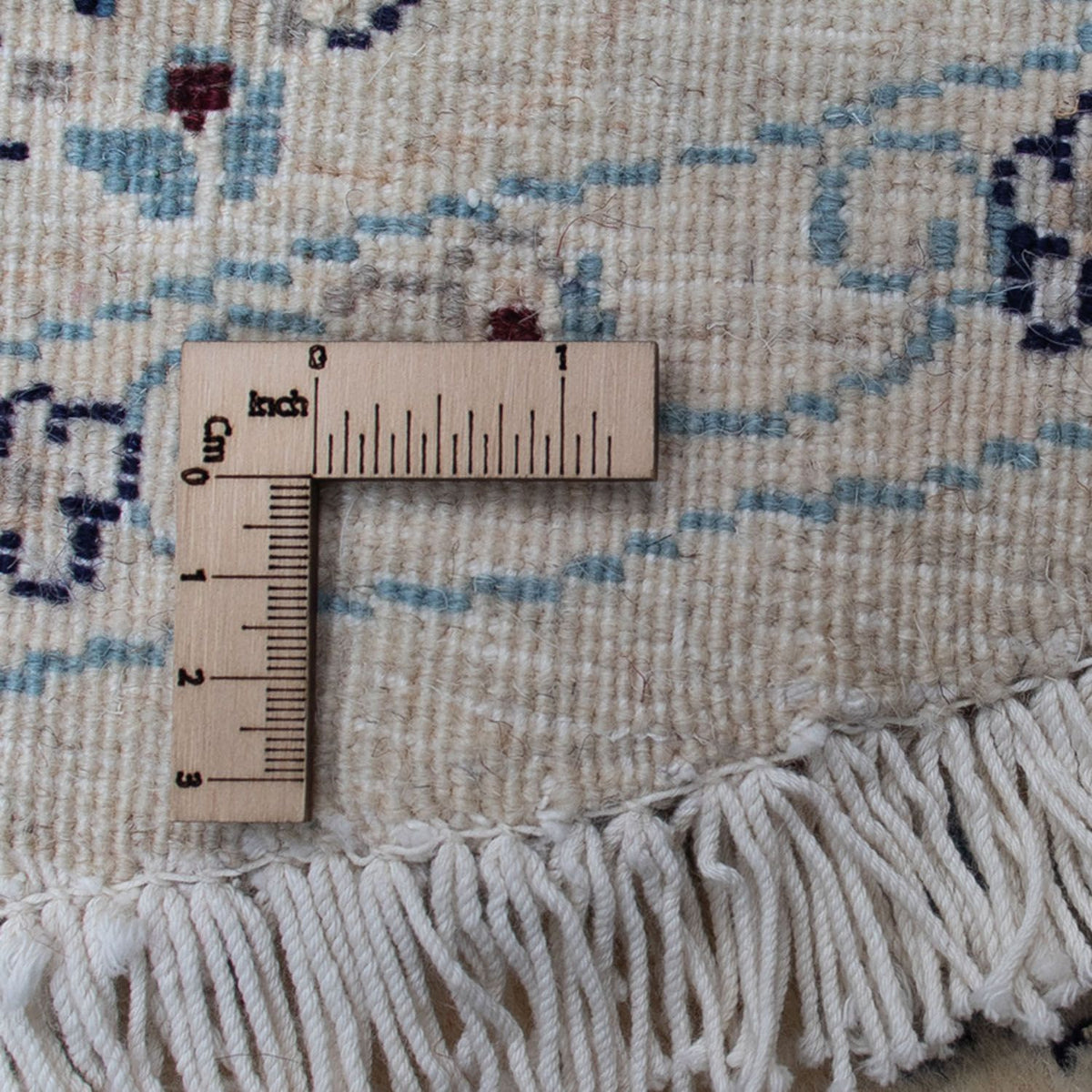 Persisk tæppe - Nain rundt  - 302 x 302 cm - mørkerød