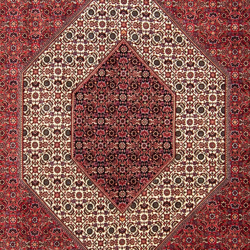 Persisk tæppe - Bijar - 304 x 255 cm - mørkerød