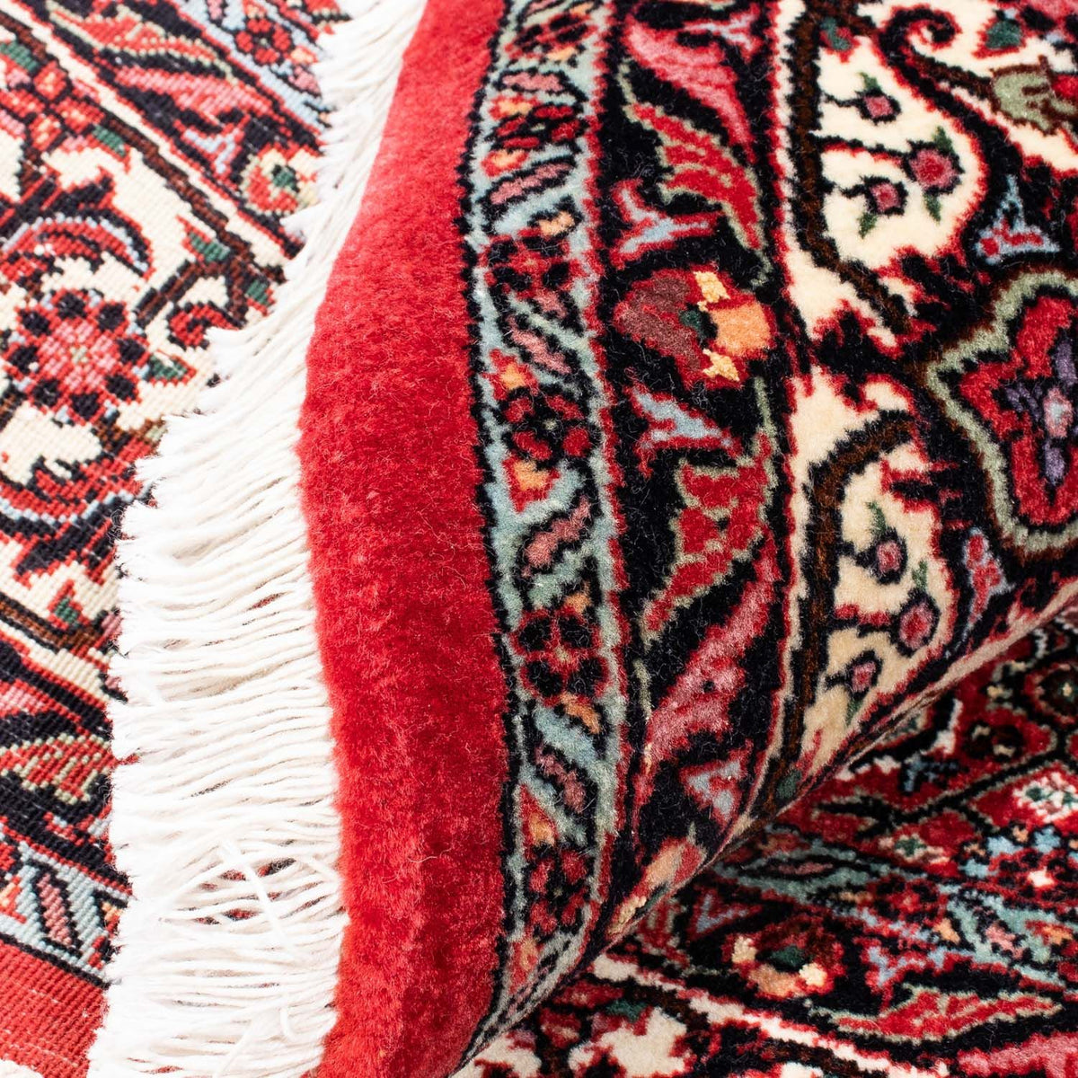 Persisk tæppe - Bijar rundt  - 155 x 155 cm - mørkerød