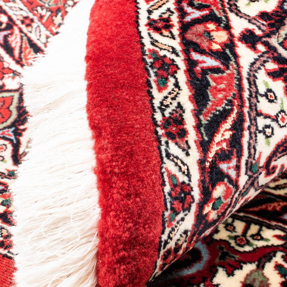 Persisk tæppe - Bijar rundt  - 150 x 150 cm - mørkerød