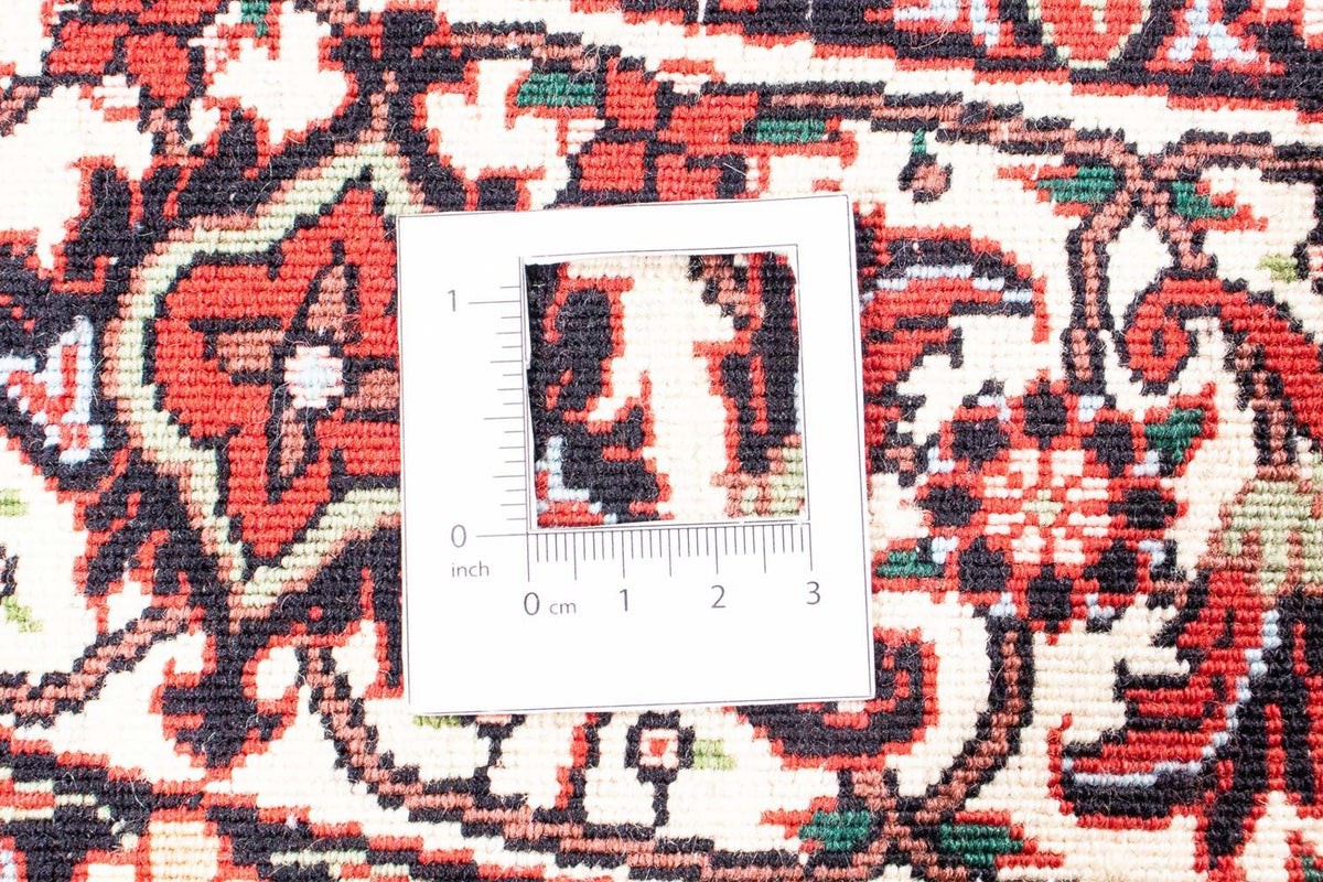 Persisk tæppe - Bijar rundt  - 150 x 150 cm - mørkerød