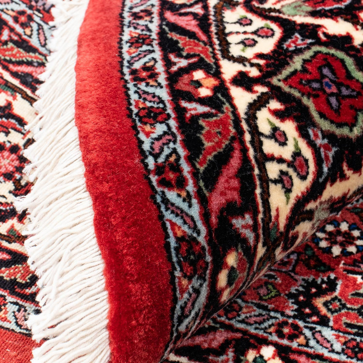 Persisk tæppe - Bijar rundt - 150 x 150 cm - mørkerød