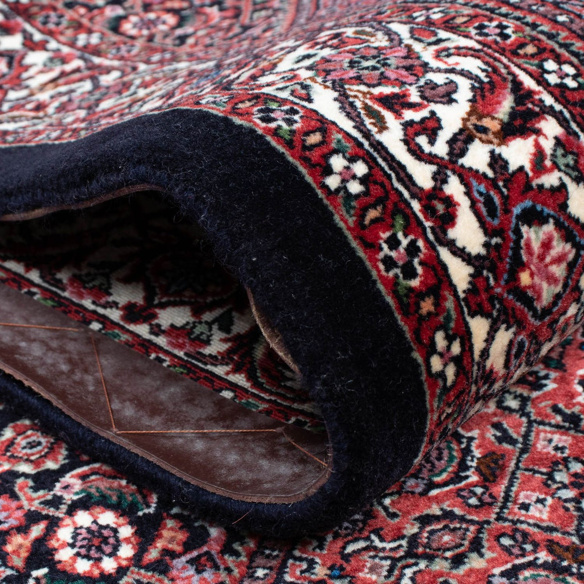 Løber Persisk tæppe - Bijar - 404 x 88 cm - lysrød