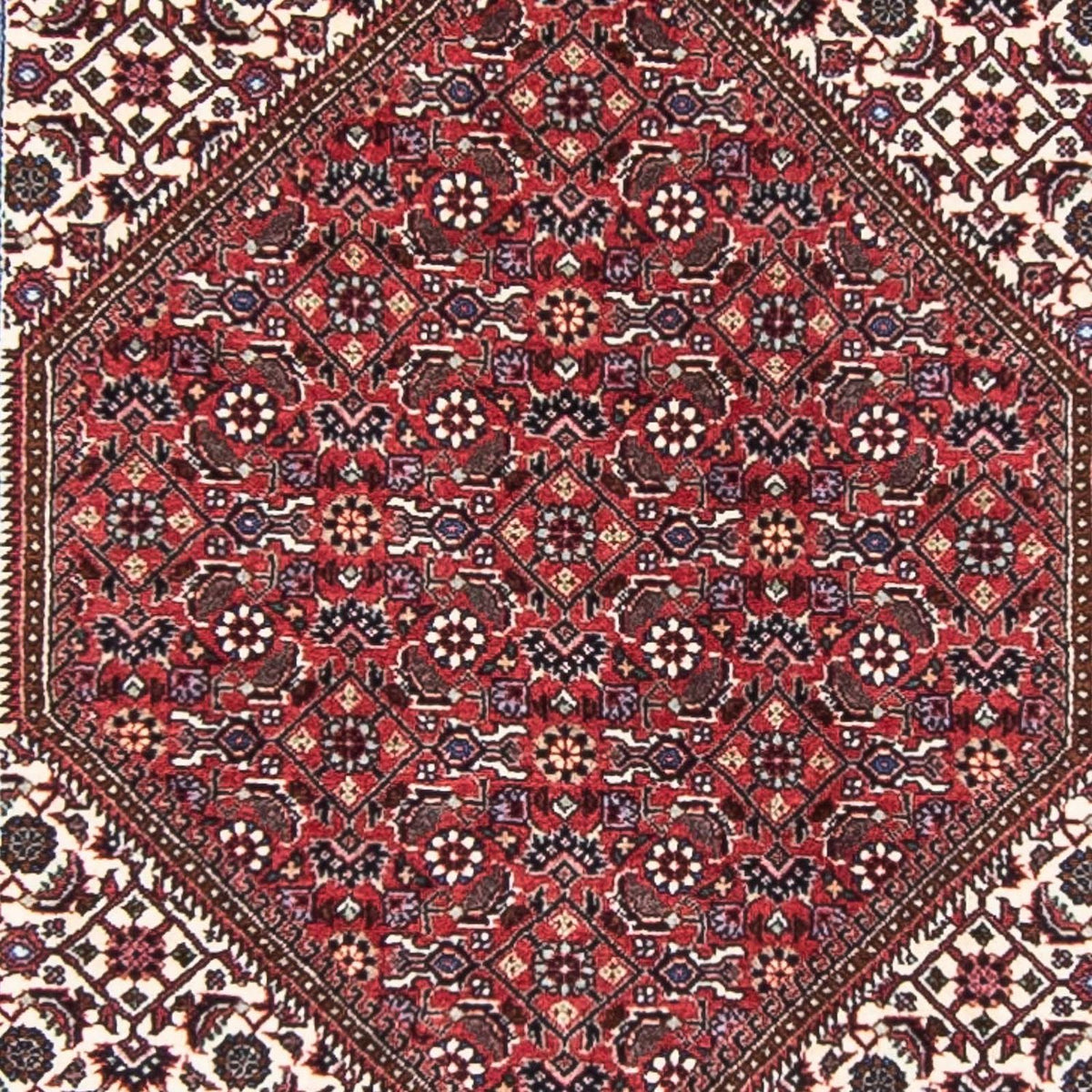 Løber Persisk tæppe - Bijar - 403 x 86 cm - mørkerød