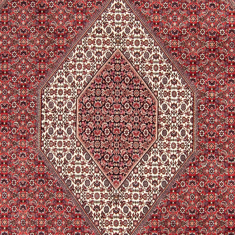 Persisk tæppe - Bijar - 305 x 253 cm - mørkerød