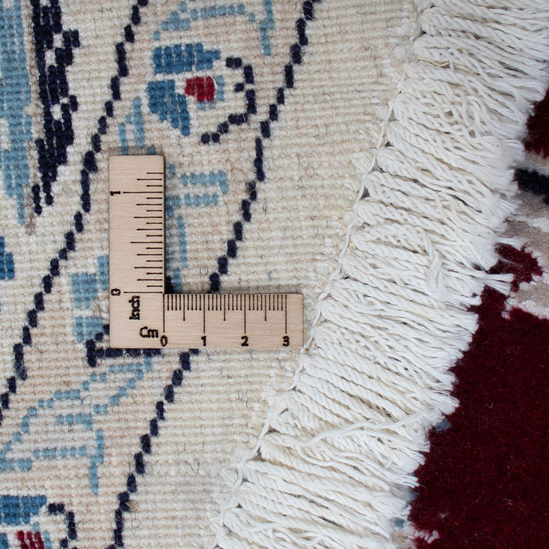 Persisk tæppe - Nain rundt  - 250 x 250 cm - mørkerød