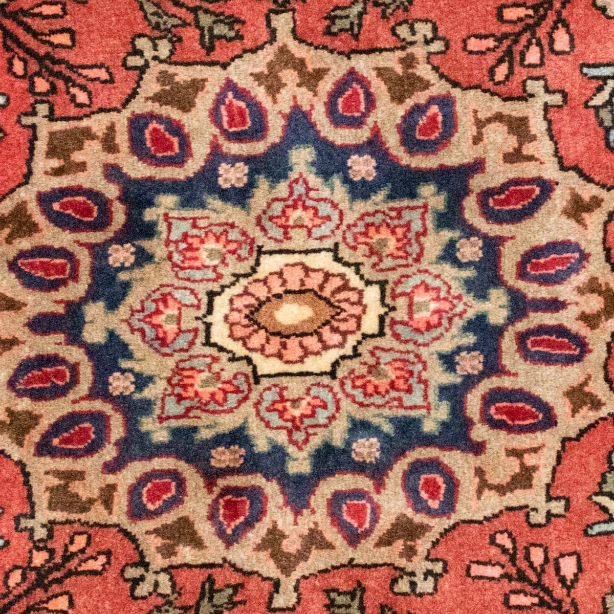 Persisk tæppe - Bijar - 223 x 132 cm - lysrød