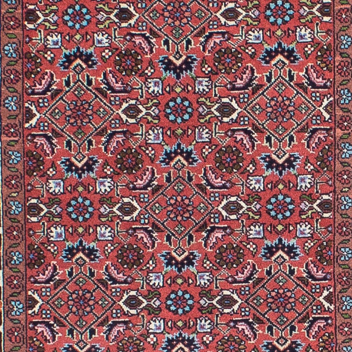 Løber Persisk tæppe - Bijar - 296 x 81 cm - lysrød