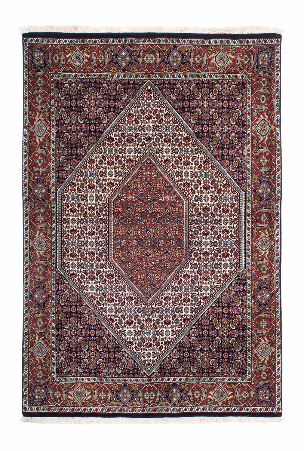 Persisk tæppe - Bijar - 199 x 135 cm - mørkeblå