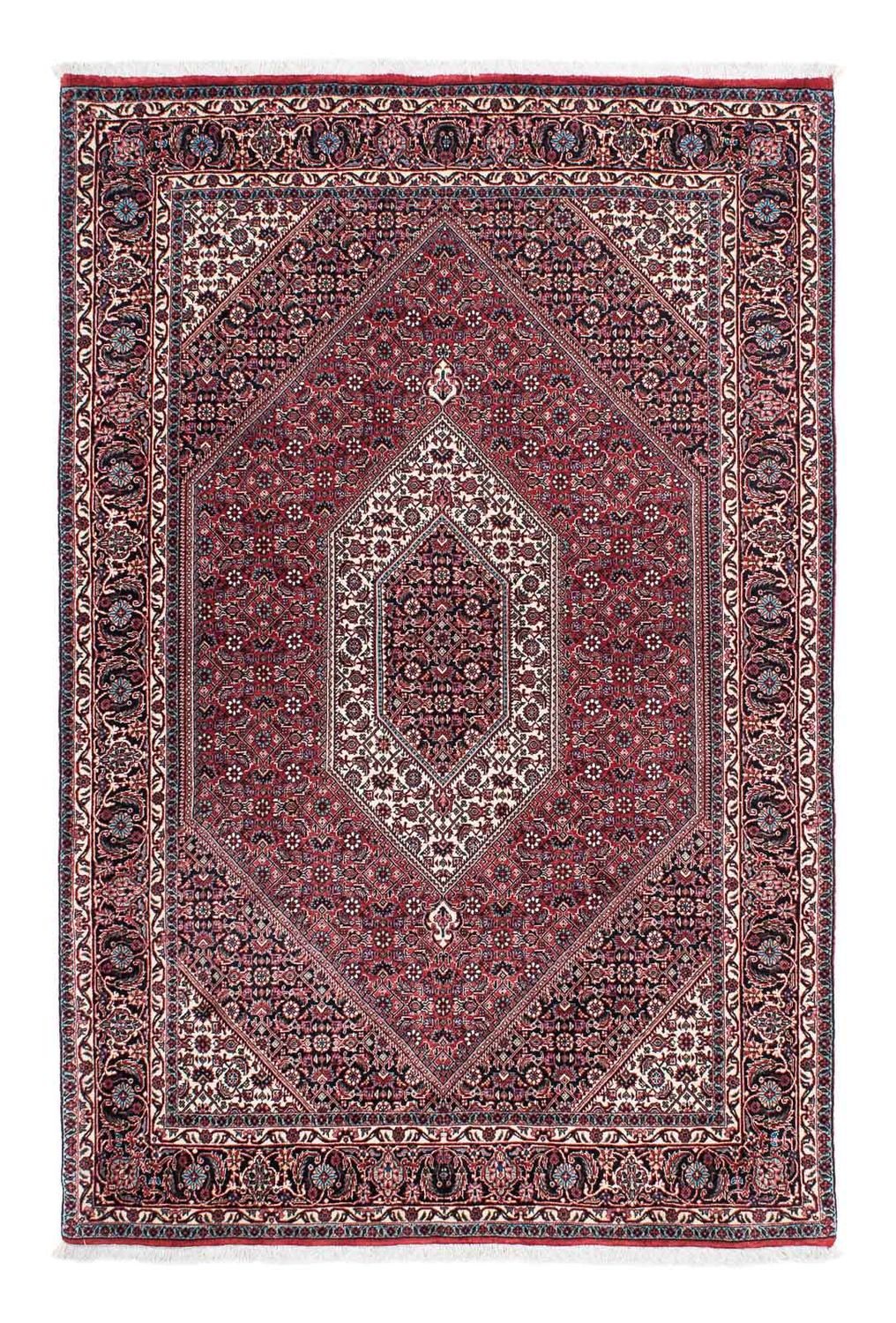 Persisk tæppe - Bijar - 202 x 132 cm - lysrød