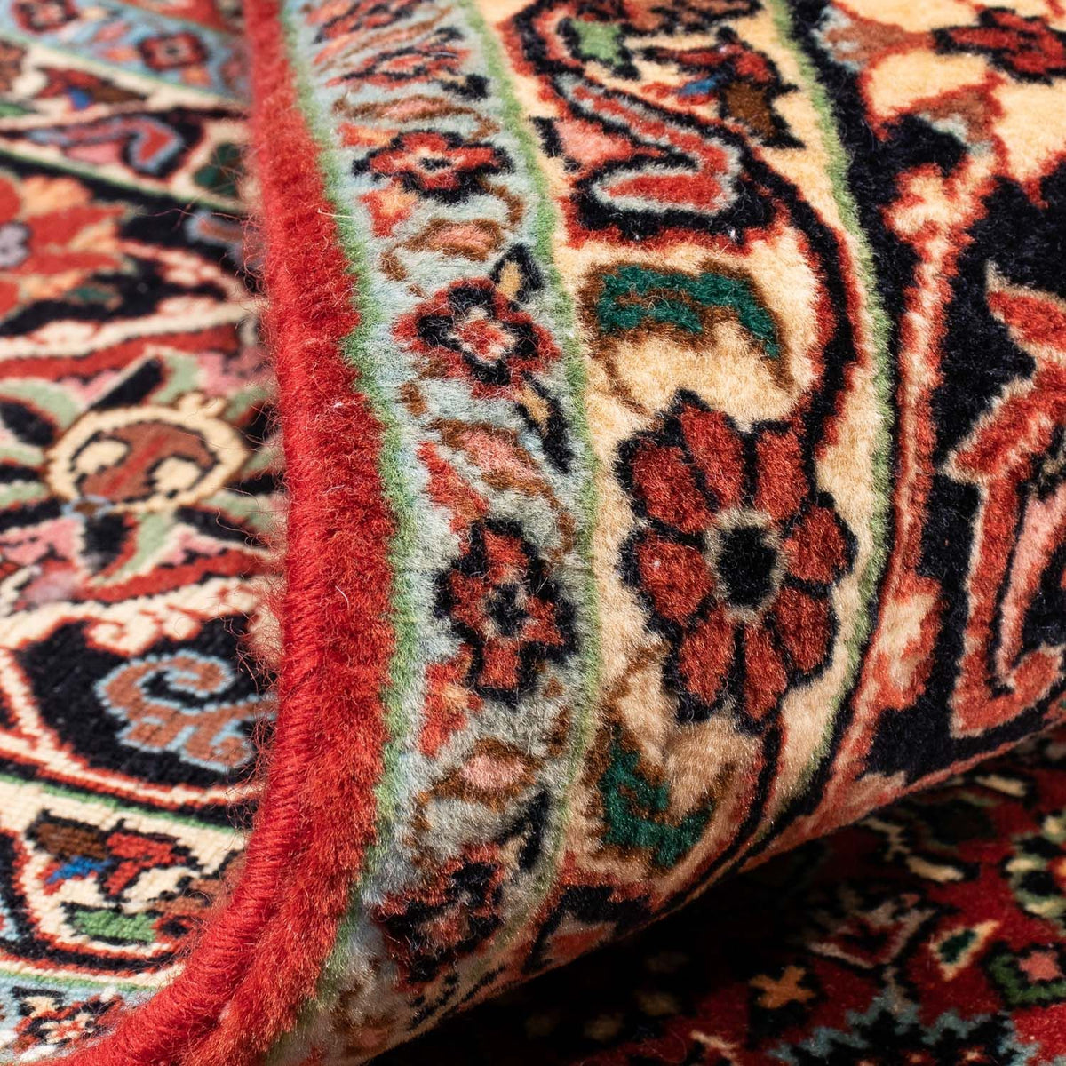 Persisk tæppe - Bijar - 340 x 254 cm - mørkerød