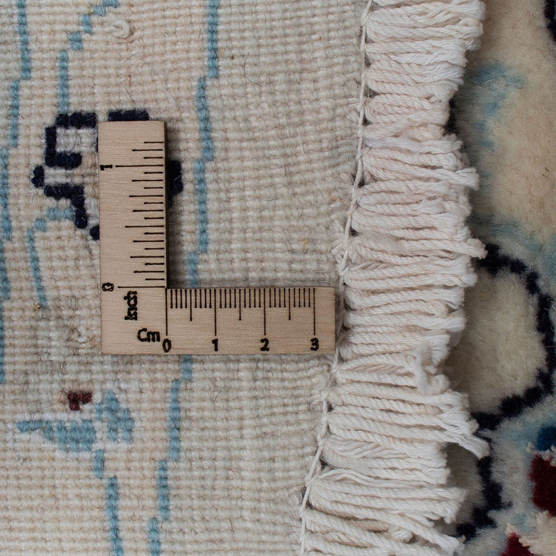 Persisk tæppe - Nain rundt  - 300 x 300 cm - mørkerød