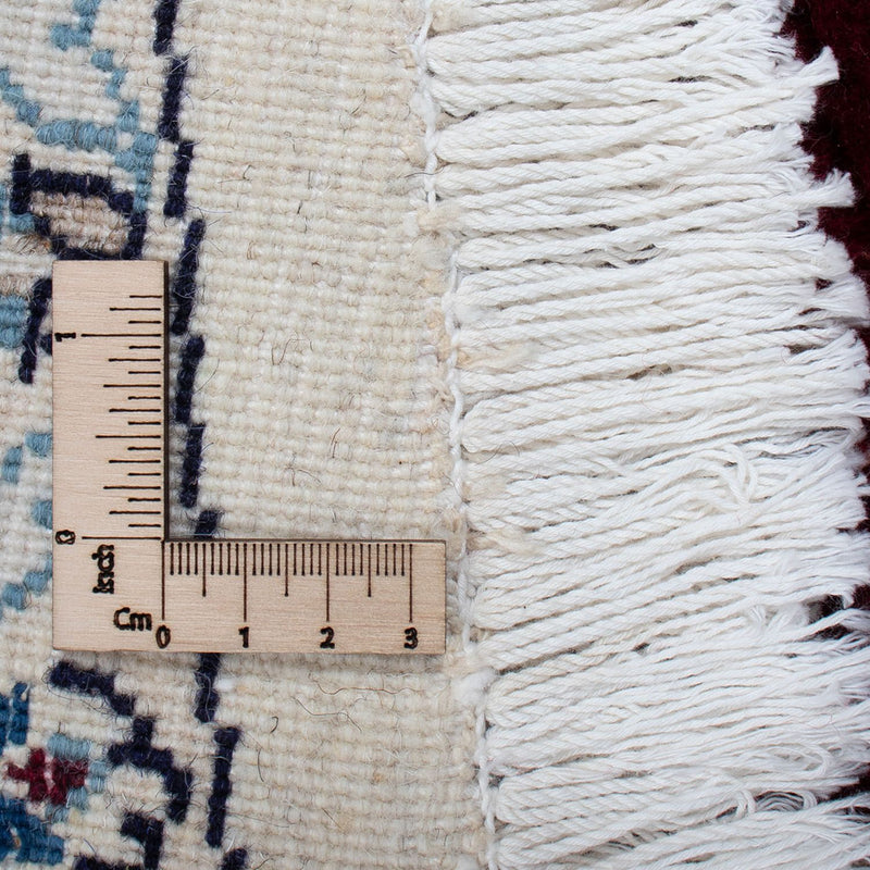 Persisk tæppe - Nain rundt  - 252 x 252 cm - mørkerød