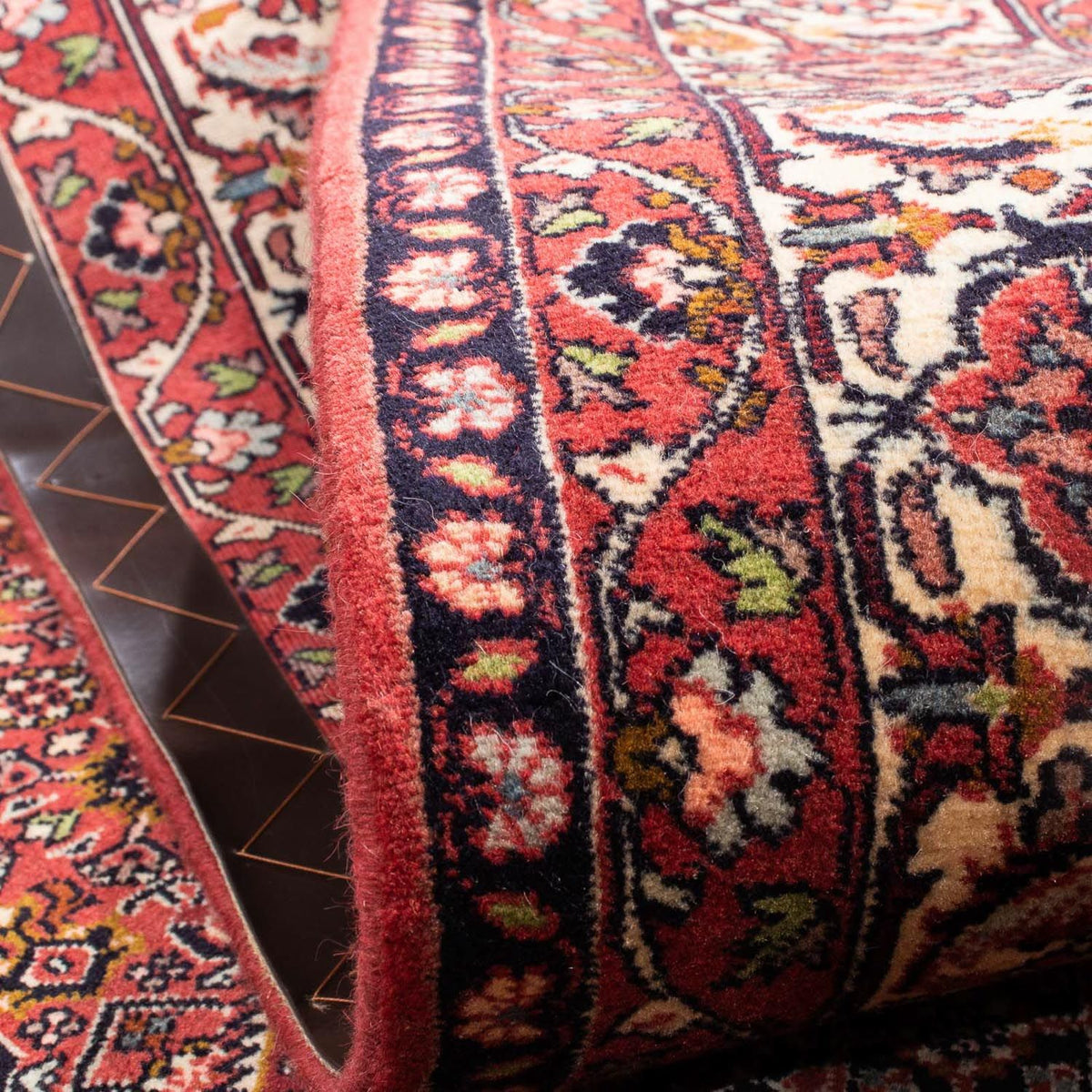 Persisk tæppe - Bijar - 246 x 171 cm - lysrød