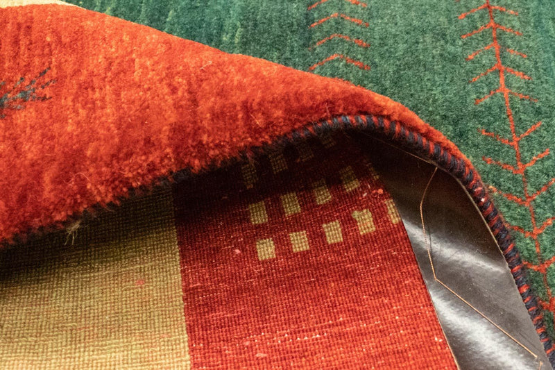 Gabbeh Tæppe - Loribaft Persisk - 181 x 127 cm - grøn