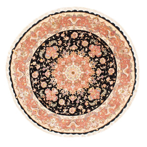 Persisk tæppe - Tabriz - Royal rundt  - 153 x 153 cm - mørkeblå