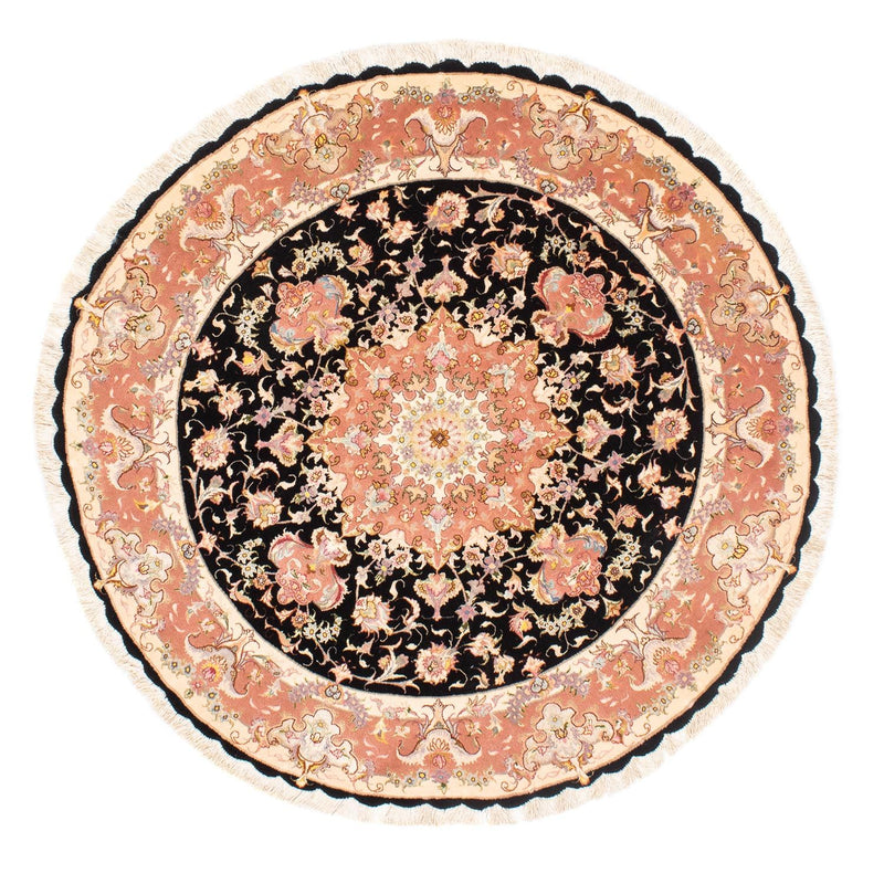 Persisk tæppe - Tabriz - Royal rundt  - 153 x 153 cm - mørkeblå