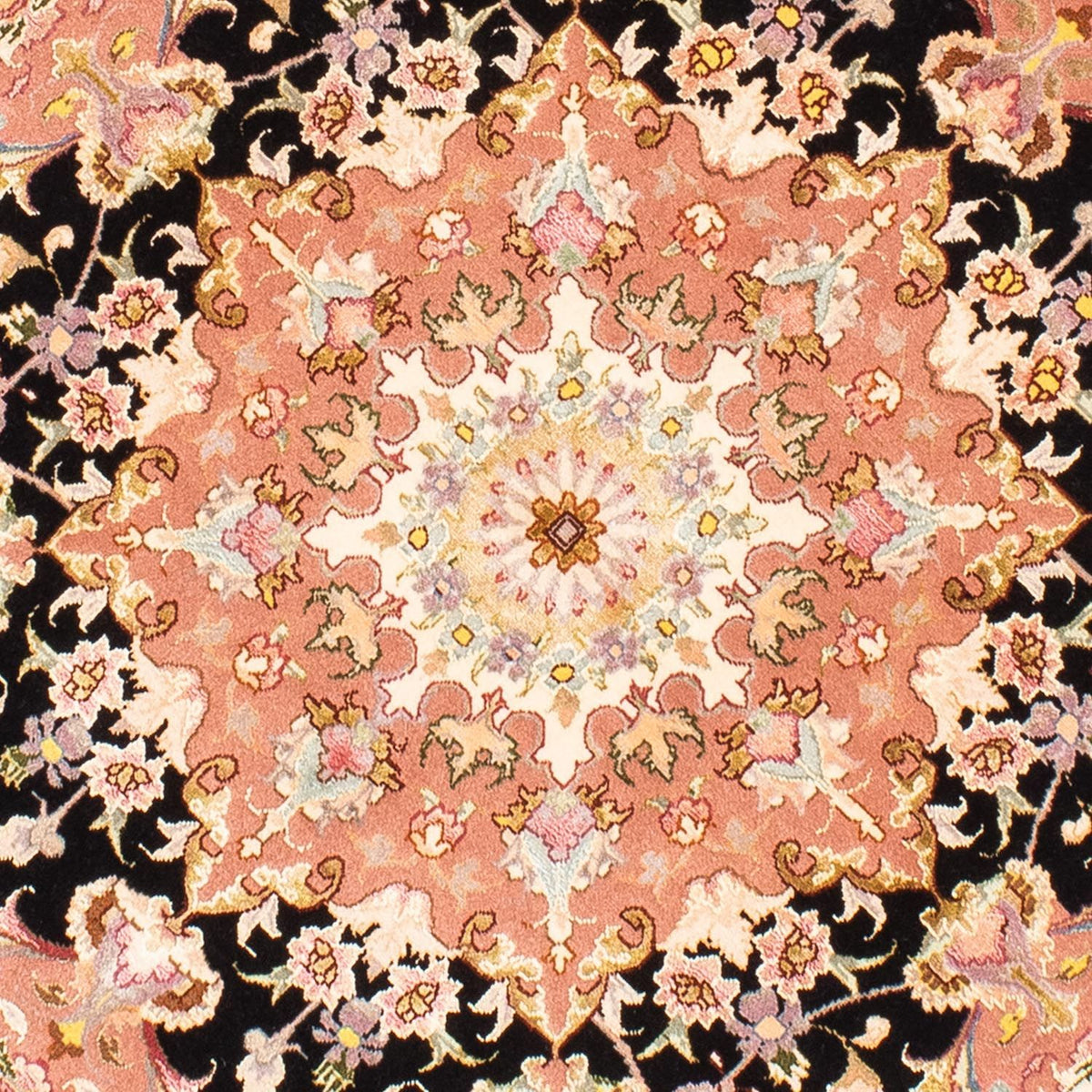 Persisk tæppe - Tabriz - Royal rundt  - 153 x 153 cm - mørkeblå