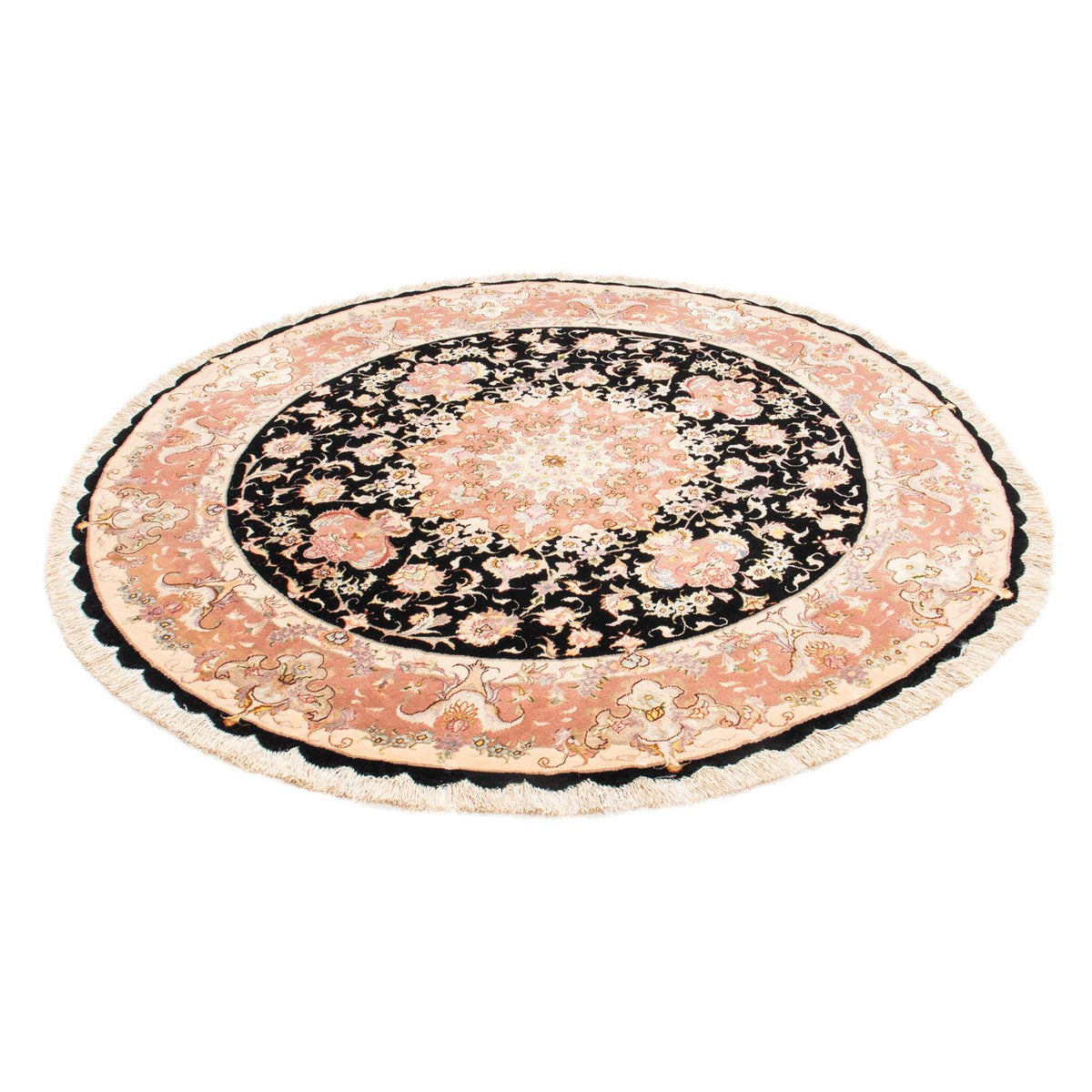 Persisk tæppe - Tabriz - Royal rundt  - 153 x 153 cm - mørkeblå