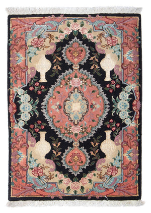 Persisk tæppe - Tabriz - Royal - 92 x 65 cm - mørkeblå