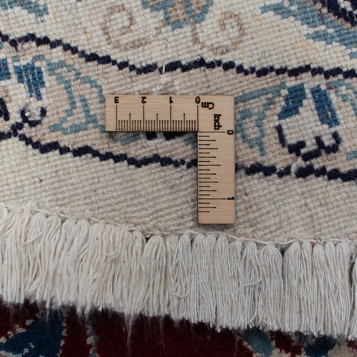 Persisk tæppe - Nain rundt  - 250 x 250 cm - mørkerød