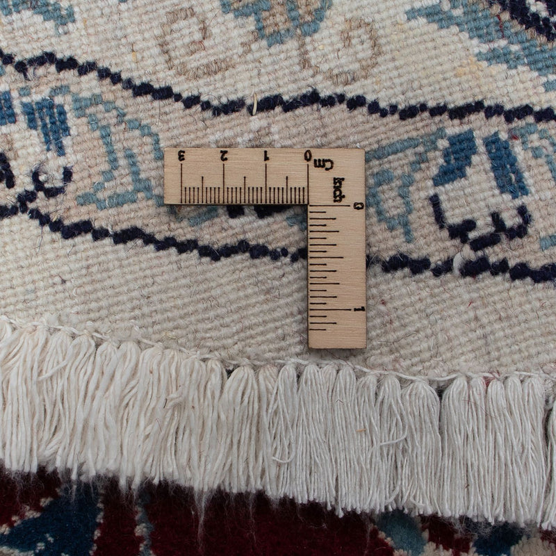 Persisk tæppe - Nain rundt  - 250 x 250 cm - mørkerød