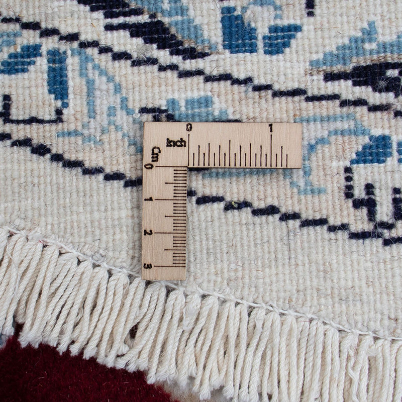 Persisk tæppe - Nain rundt  - 250 x 250 cm - mørkerød