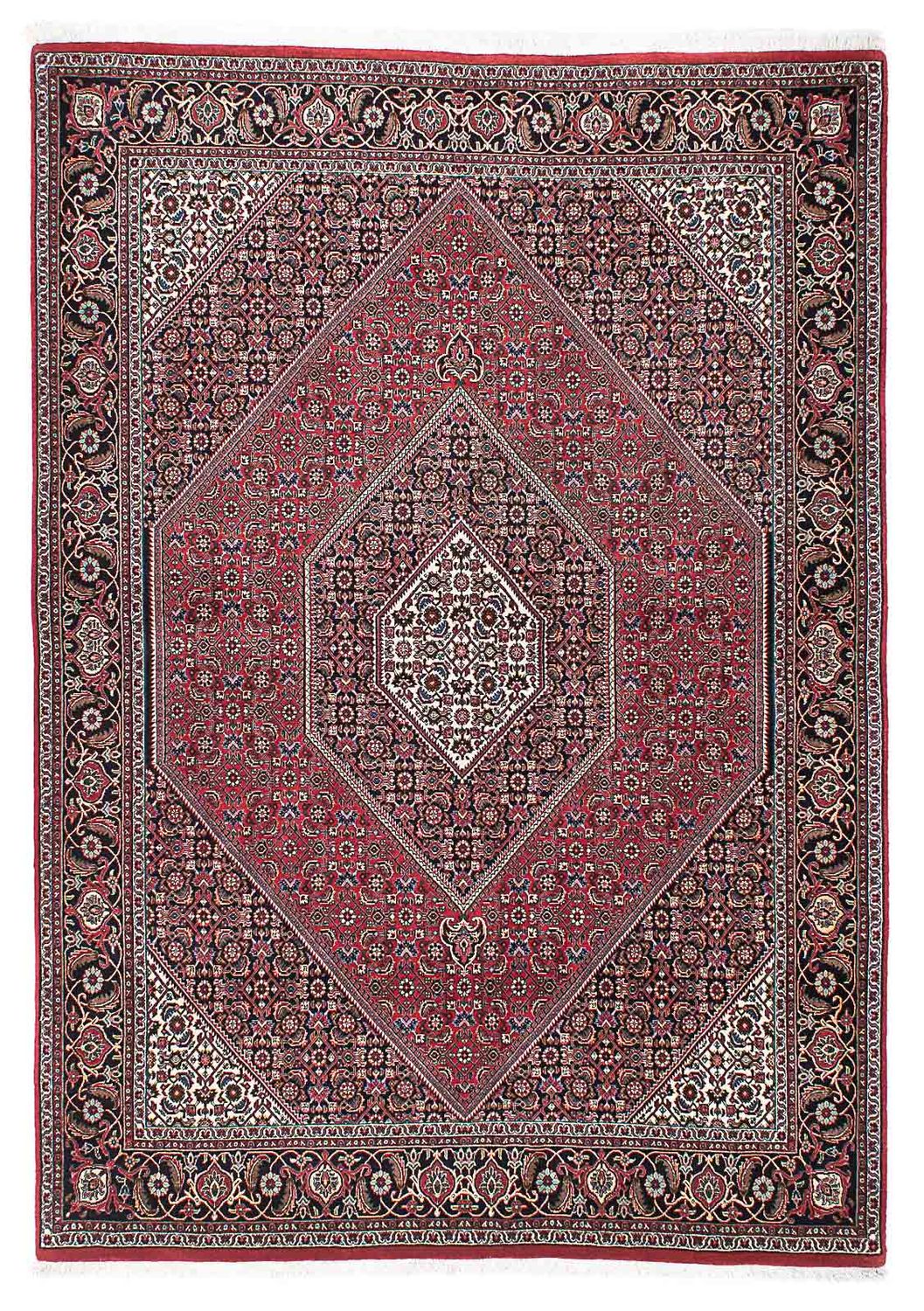 Persisk tæppe - Bijar - 215 x 148 cm - rød