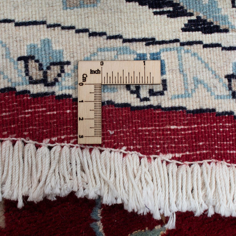 Persisk tæppe - Nain rundt  - 250 x 250 cm - mørkerød