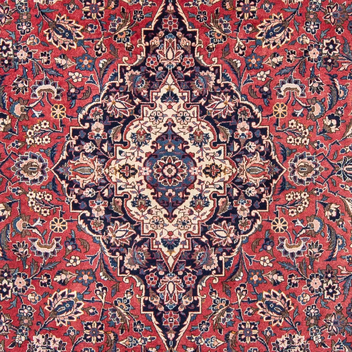 Persisk tæppe - Keshan - 338 x 230 cm - lysrød