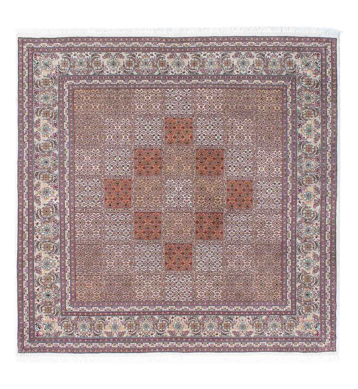 Persisk tæppe - Tabriz firkantet  - 153 x 150 cm - mørkerød