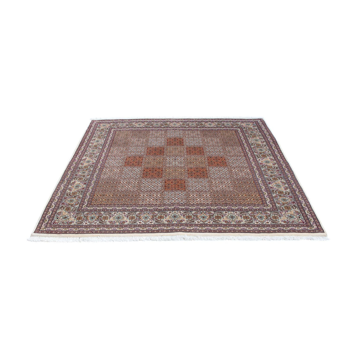 Persisk tæppe - Tabriz firkantet  - 153 x 150 cm - mørkerød