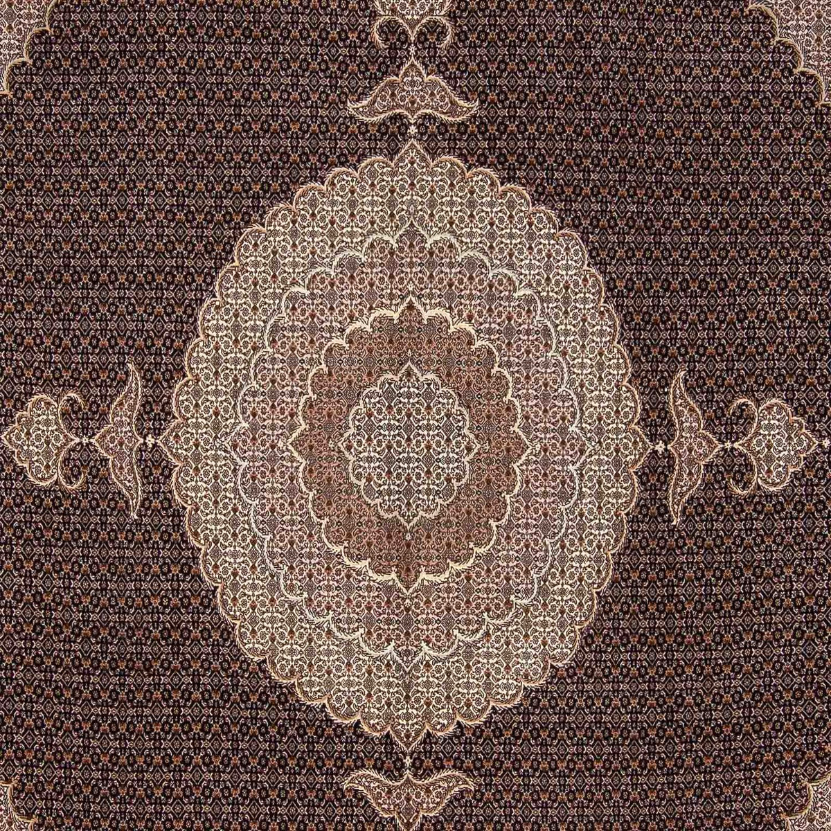 Persisk tæppe - Tabriz firkantet  - 315 x 298 cm - mørkebrun