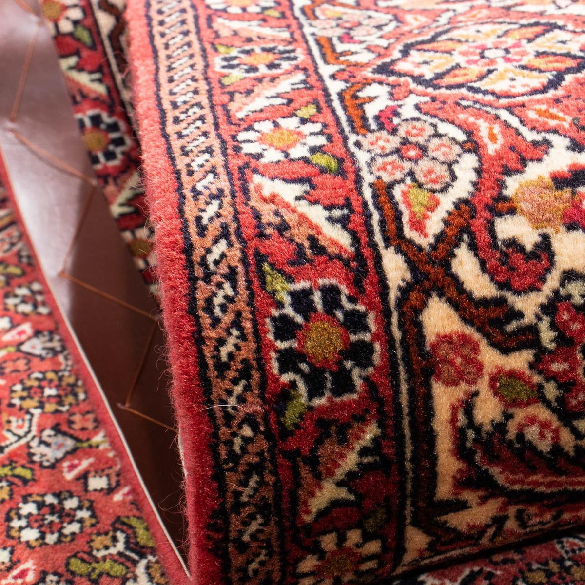 Persisk tæppe - Bijar - 235 x 140 cm - lysrød