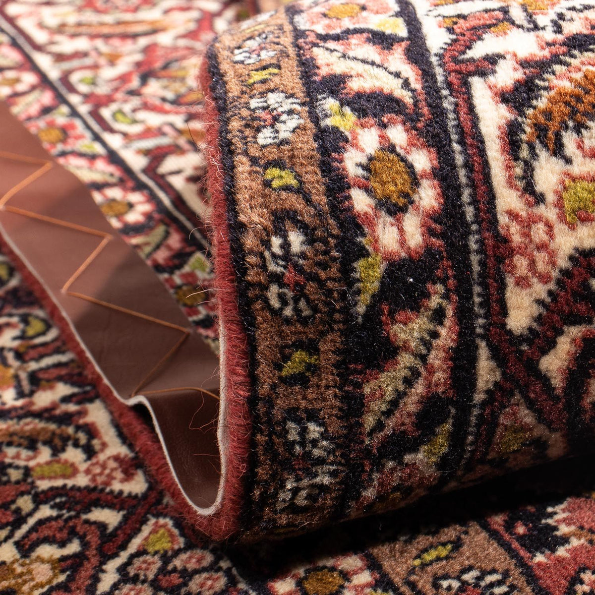 Persisk tæppe - Bijar firkantet  - 200 x 195 cm - lysrød