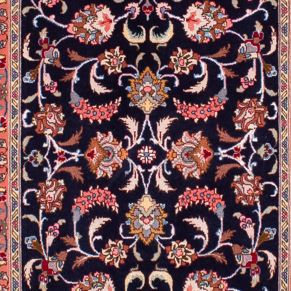 Løber Persisk tæppe - Tabriz - Royal - 298 x 65 cm - mørkeblå