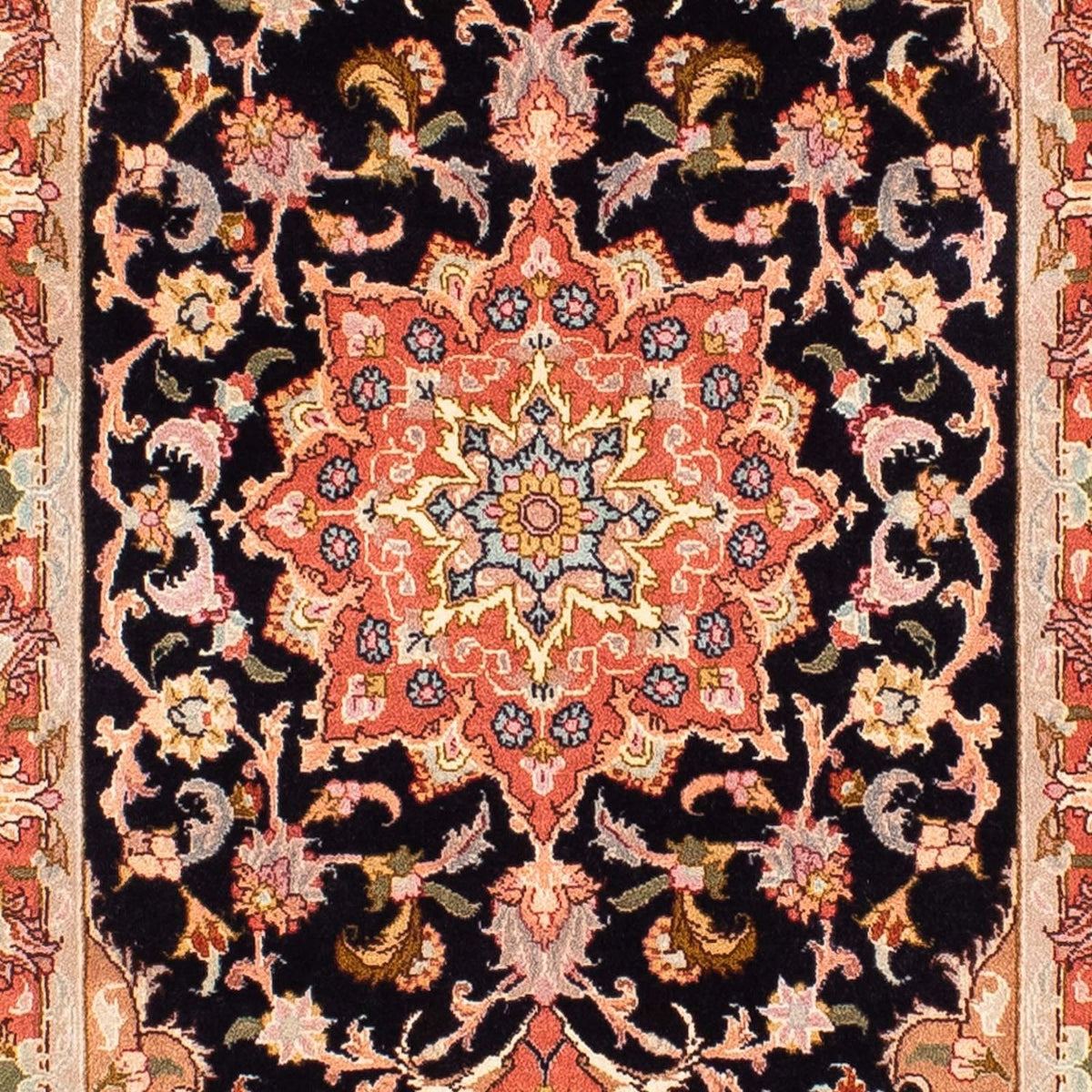 Løber Persisk tæppe - Tabriz - Royal - 303 x 68 cm - mørkeblå