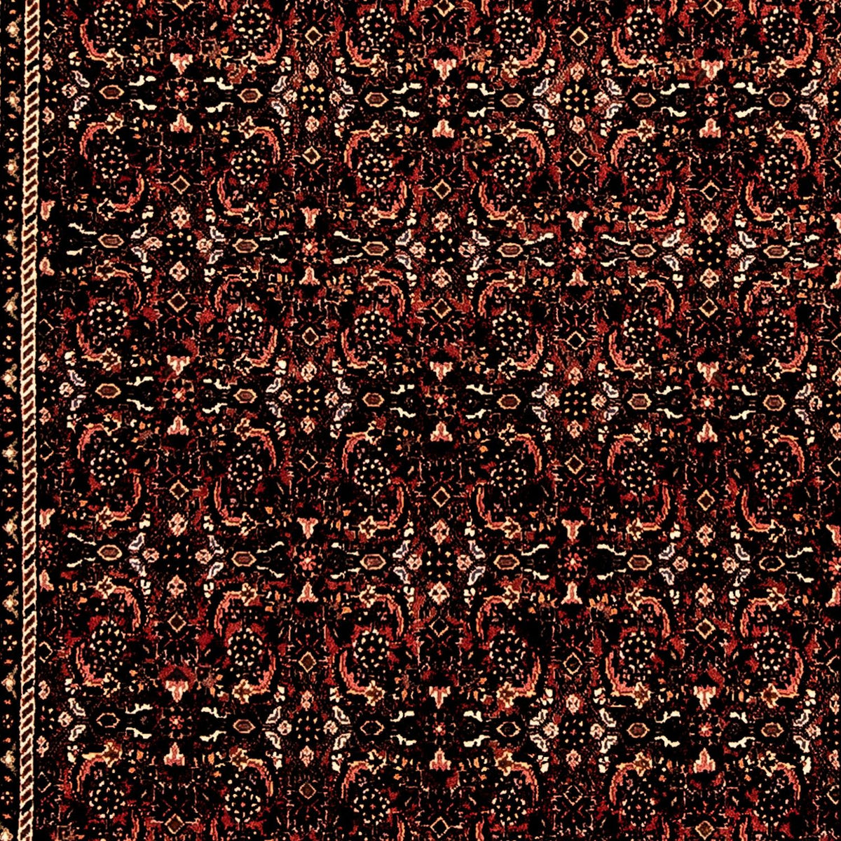 Løber Persisk tæppe - Bijar - 293 x 100 cm - mørkerød