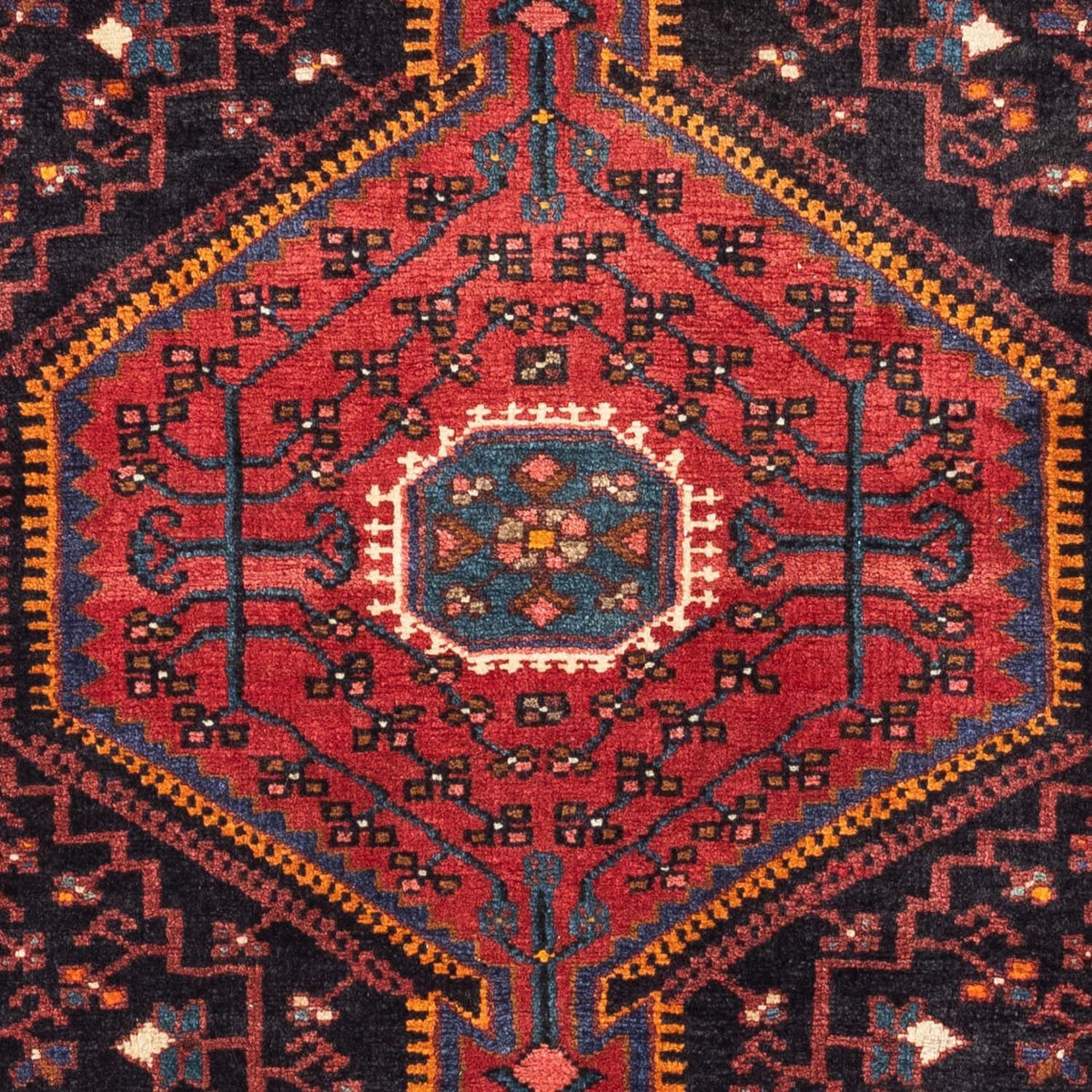 Persisk tæppe - Nomadisk - 127 x 90 cm - mørkerød
