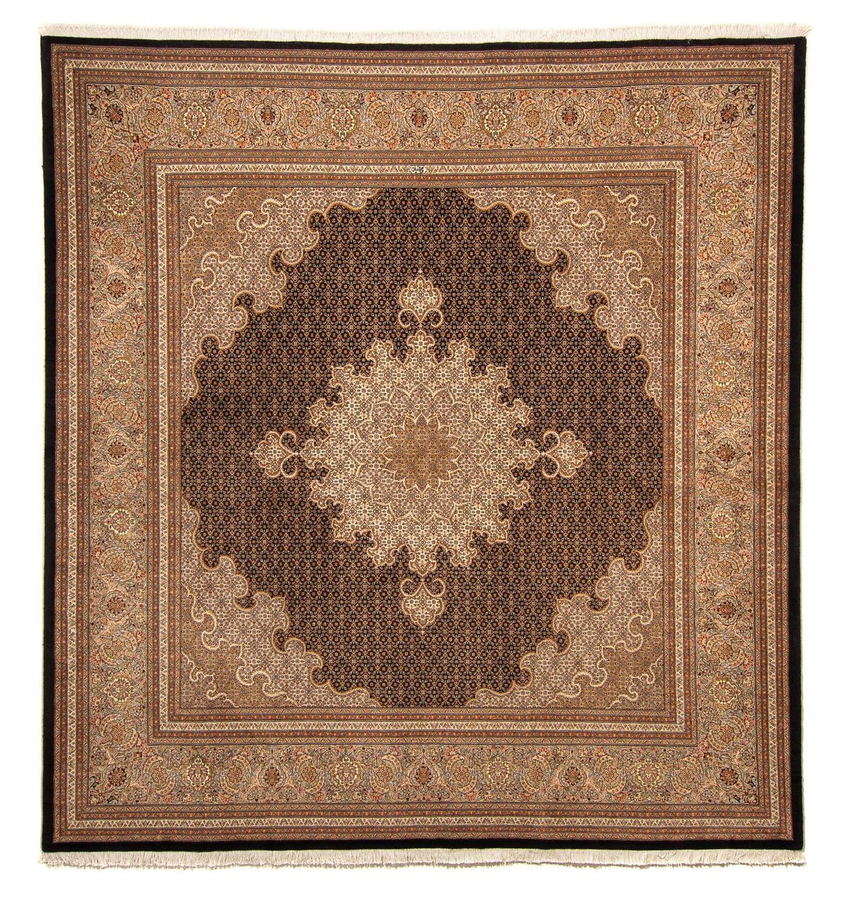 Persisk tæppe - Tabriz - 270 x 252 cm - mørkeblå